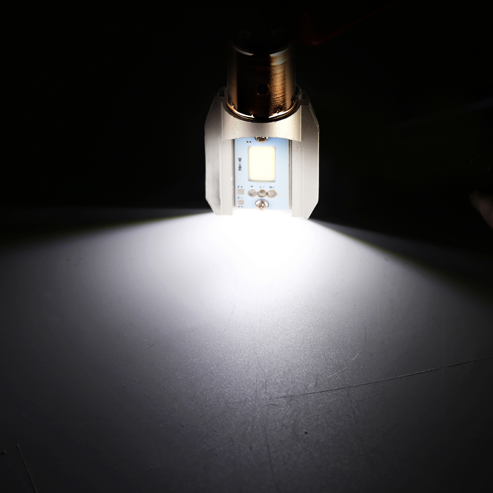 Ba20d 6000k Weiße Led-motorradscheinwerferlampe, Zweidraht-cob-lampe Für Abblend- Und Fernlicht, Leistungsstarke 12v-beleuchtung, Abblend- Und Fernlicht