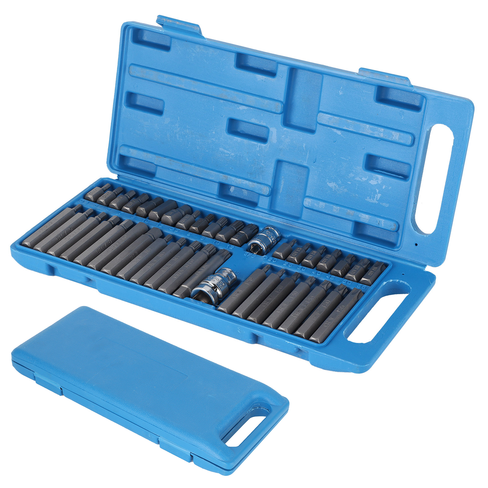 40-teiliger 1/2"- Und 3/8"-vierkant-stern-steckschlüsselsatz, Blauer Koffer, Handwerkzeug, Steckschlüssel Für Die Autoreparatur