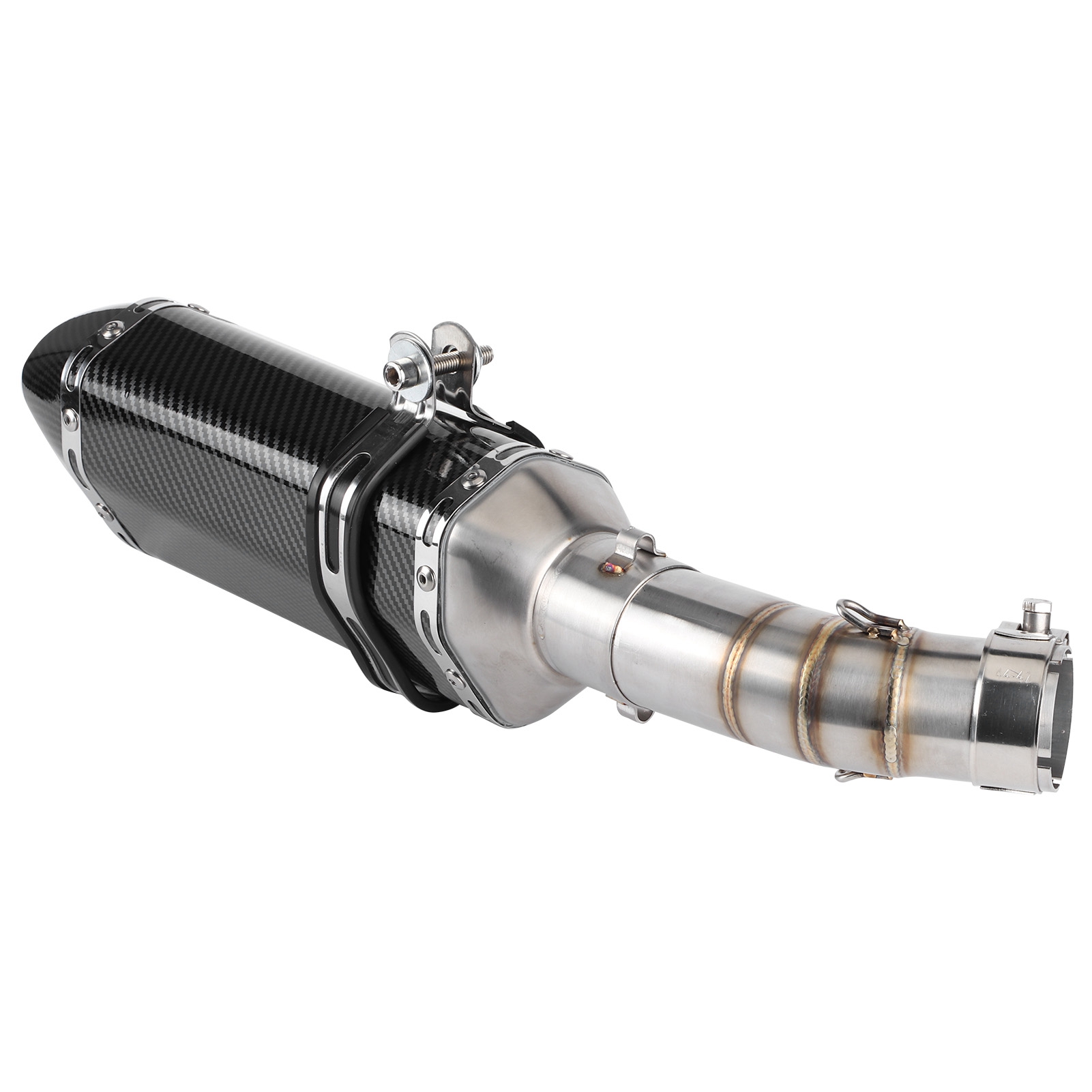 Auspuffanlage Mittelrohr Slip-on-schalldämpfer In Carbonfaser-optik Mit Db-killer, Passend Für Kawasaki Ninja 400 Z400 2018-2020