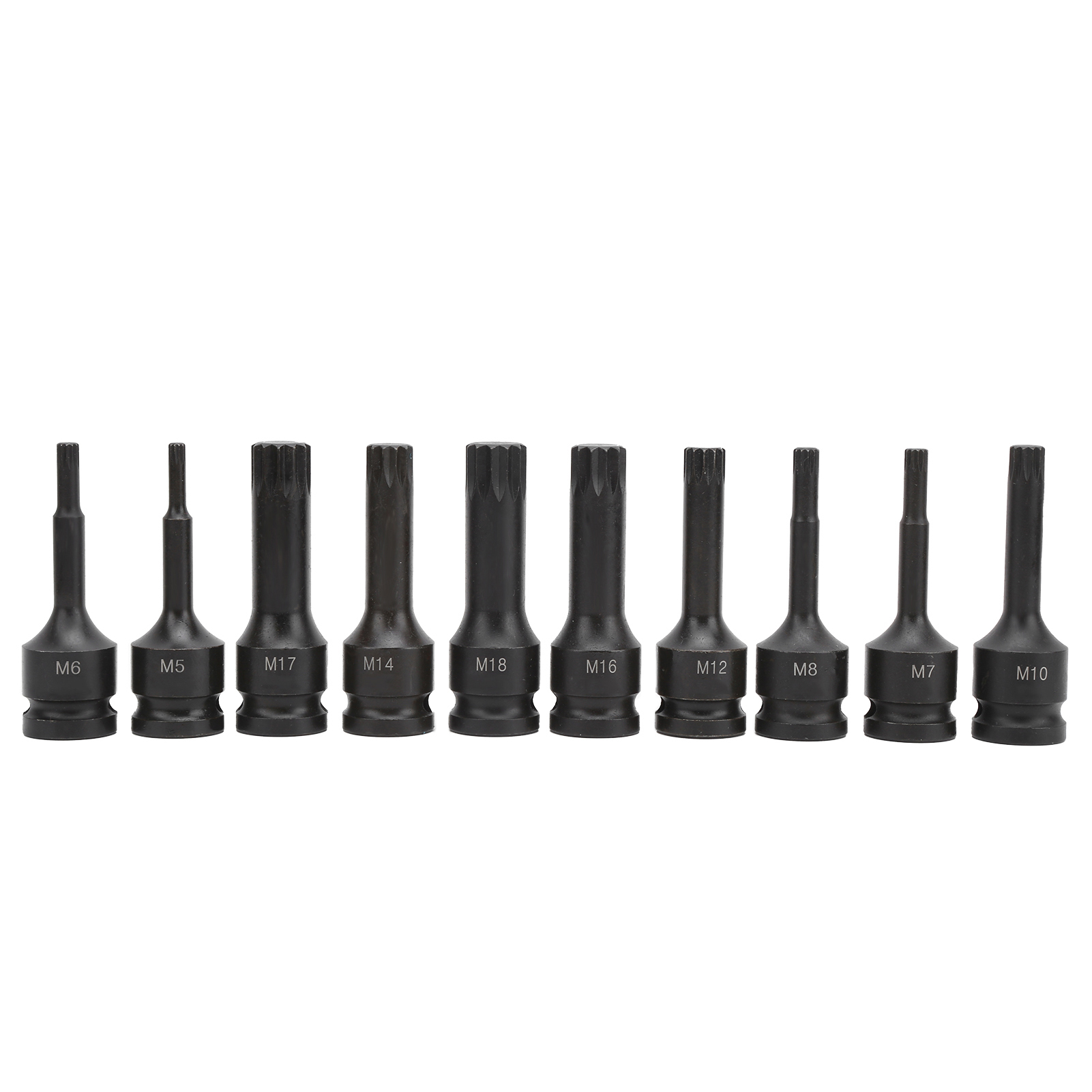 Satz Mit 10 1/2-zoll-vierkant-steckschlüsseln, Crmo-schraubendreherbits, Schlagschrauber M5-m18, 78 Mm Länge, Mit Aufbewahrungskoffer
