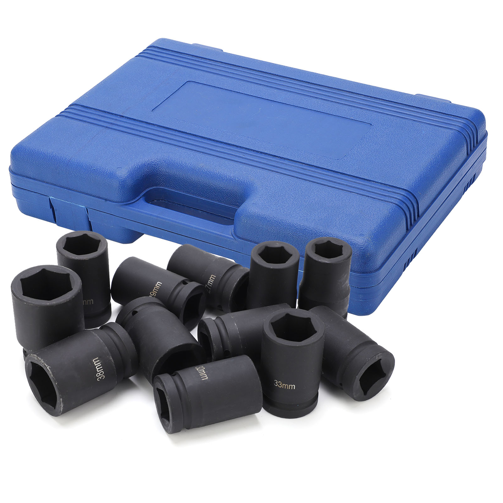 12-teiliges Set Mit 1-zoll-tiefbett-schlagschrauber-steckschlüsseln (24–41 Mm)