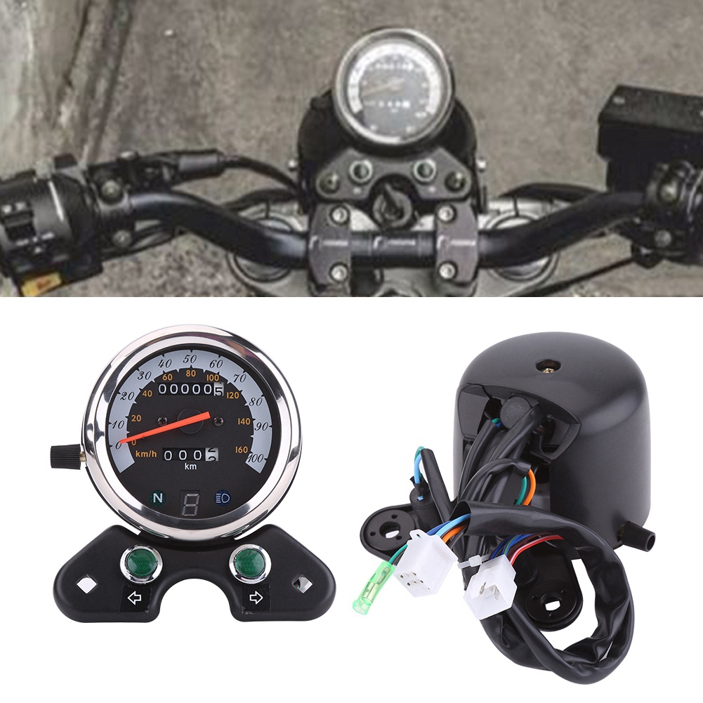12-v-motorradtacho Mit Doppelkilometerzähler, Gn125-anzeige, Led-anzeigen, Wasserdichtem Armaturenbrett