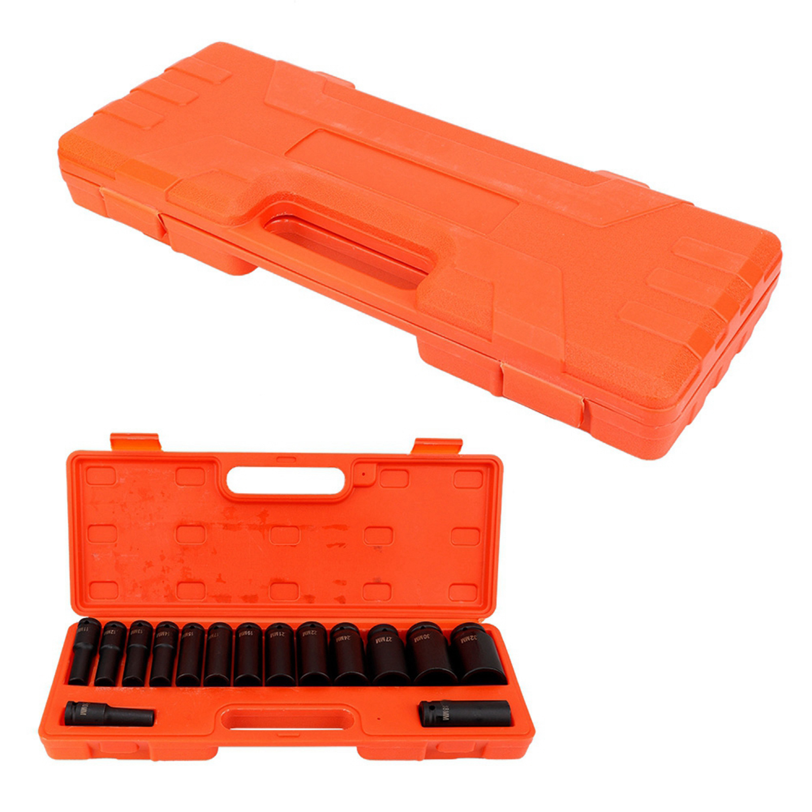 15-teiliges Set 1/2 Zoll Tiefbett-schlagschrauber-steckschlüssel 10-32 Mm Für Die Garagenwerkstatt