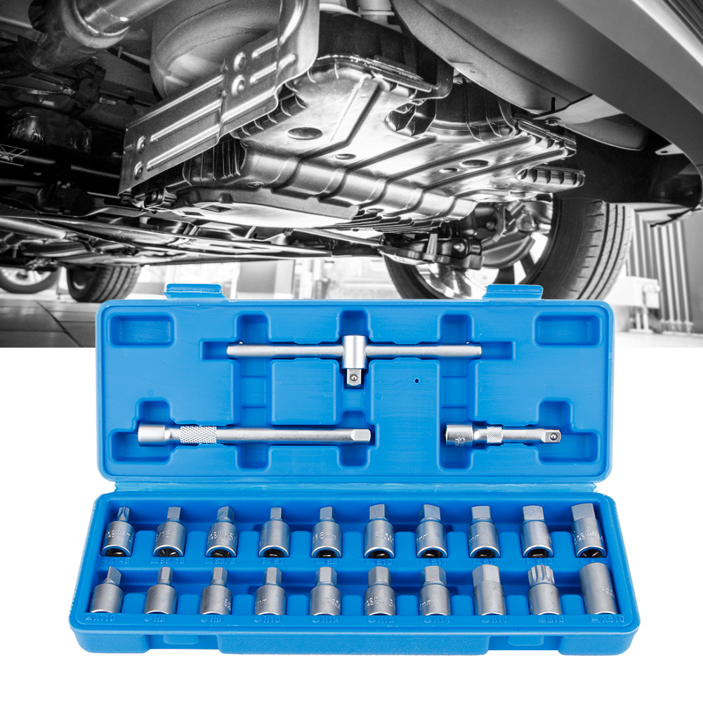 23-teiliges Set 3/8-zoll-ölablassschrauben-hülsenschlüssel-ausbausatz Autoreparaturwerkzeug