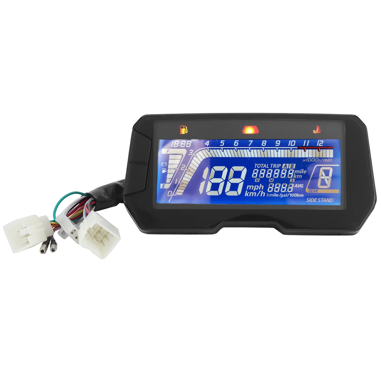 Motorrad-armaturenbrett Mit 12000 U/min, 6 Gängen, Einstellbarer Wassertemperaturanzeige Und Lcd-anzeige Für 2- Und 4-zylinder-motorräder