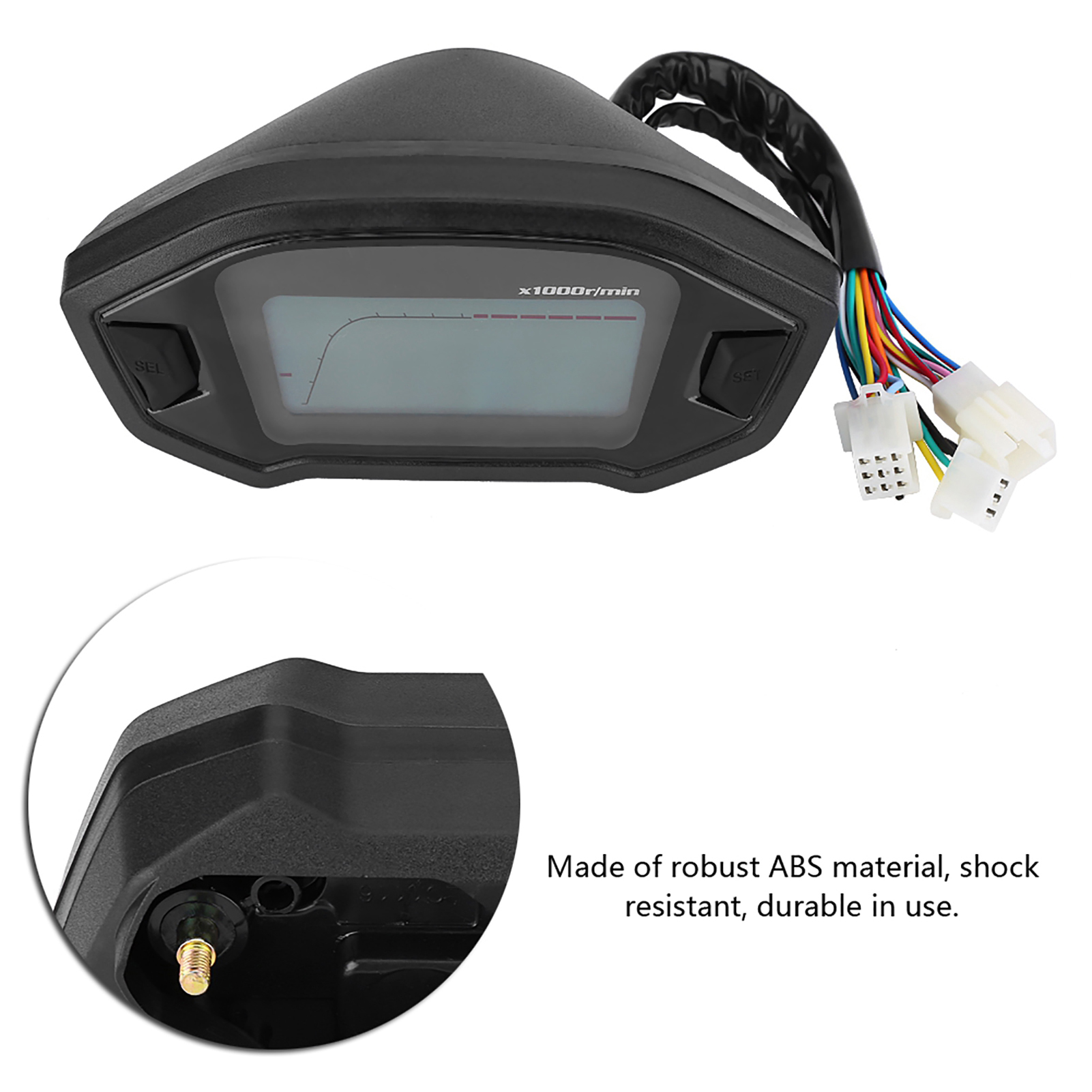Universeller Digitaler Motorrad-tachometer Mit Farb-lcd-display, Kilometerzähler Und Drehzahlmesser Mit Geschwindigkeitssensor Und Gut Lesbarer Digitalanzeige