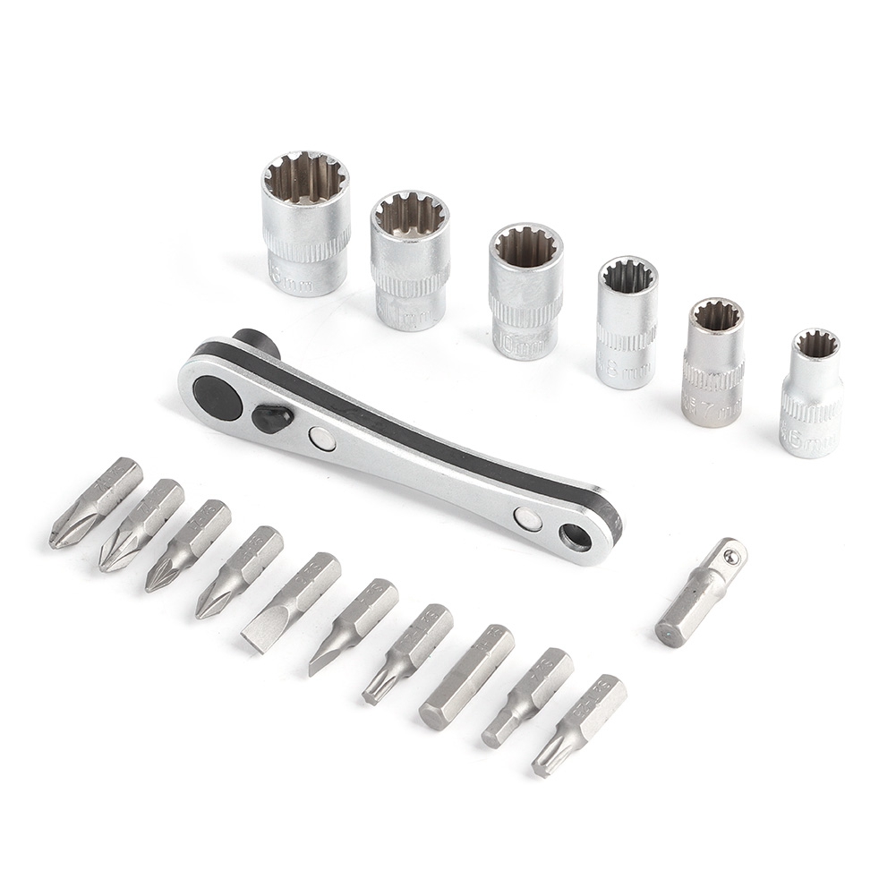 18-in-1 Mini-ratschenschlüssel-schraubendreher-bit-set (1/4 Zoll) – Multifunktions-autoreparaturwerkzeug