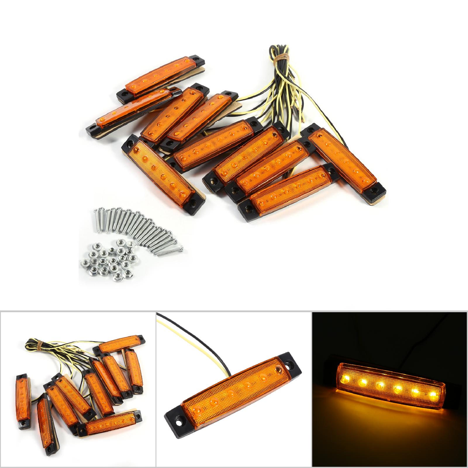 10x 6 Led Blink-seitenmarkierungsleuchten Für Lkw, Transporter, Wohnwagen Und Nutzfahrzeuge, Gelbe Lampe