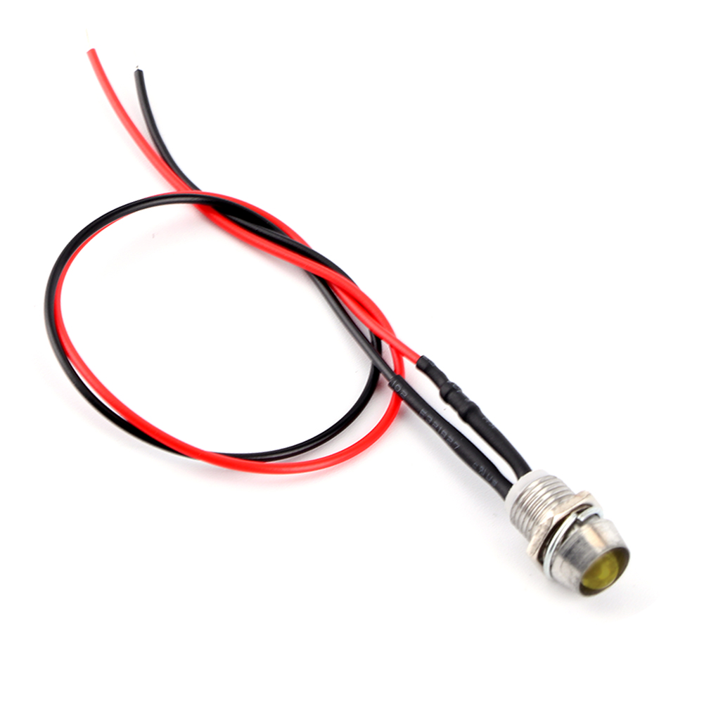 4 Led 12v 8mm Armaturenbrett-kontrollleuchten, Gelbe Glühbirnen Für Autos Und Transporter