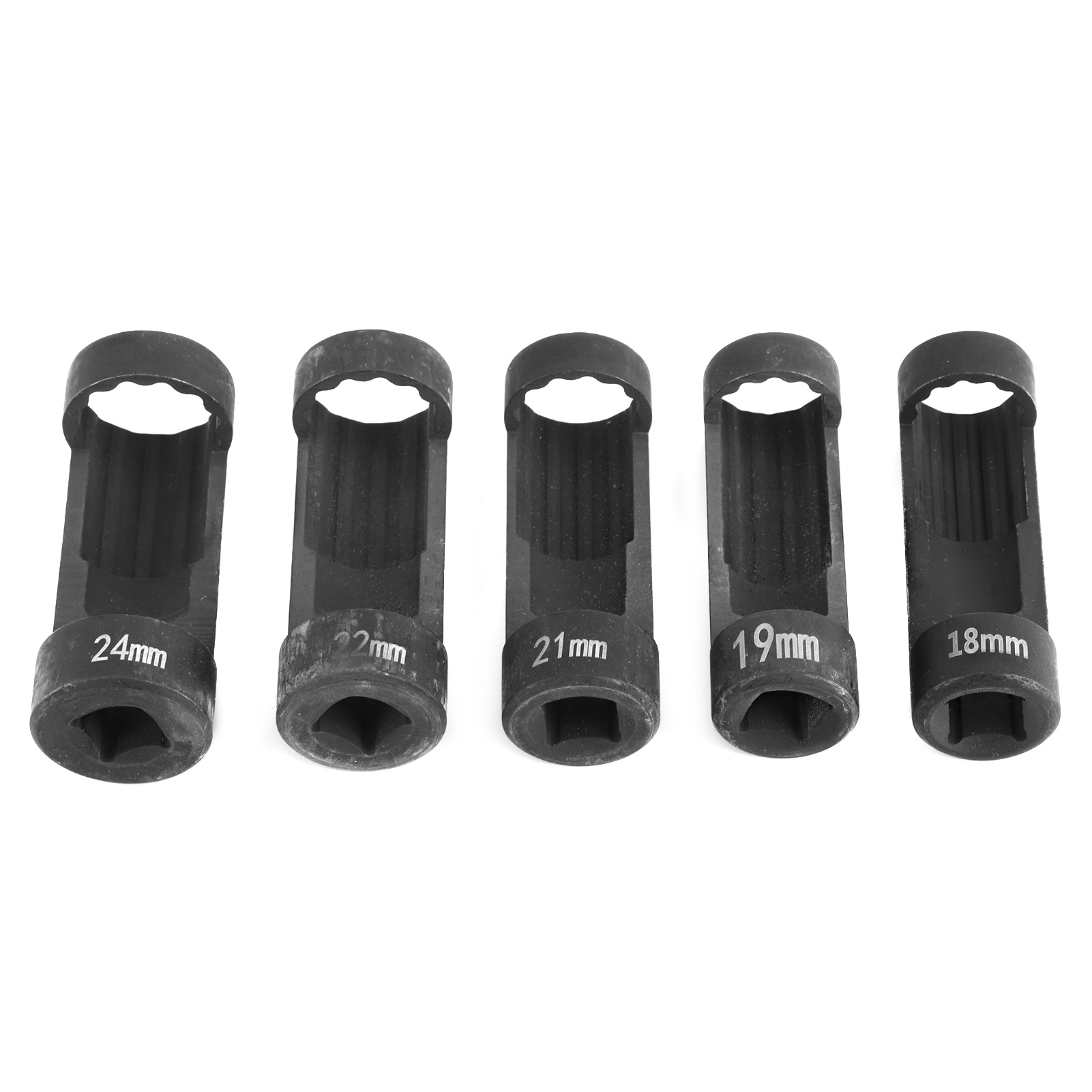 Satz Mit 5 1/2"-12-kant-schlagschrauber-einsätzen Für Federbeinmuttern, Größen 18–24 Mm, Kompatibel Mit Innensechskantschlüssel 6496, Aus Robustem Stahl
