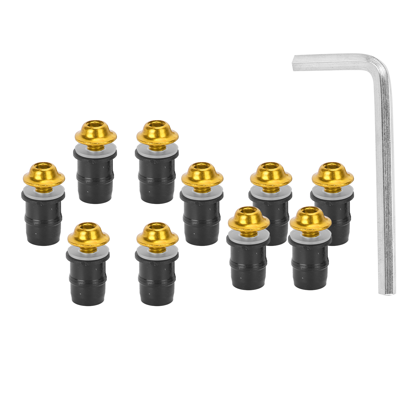 10-teiliges Motorrad-windschutzscheiben-schraubenset M5x16mm/0,6in Universalschrauben Und -muttern Mit Vergoldetem Schraubenschlüssel