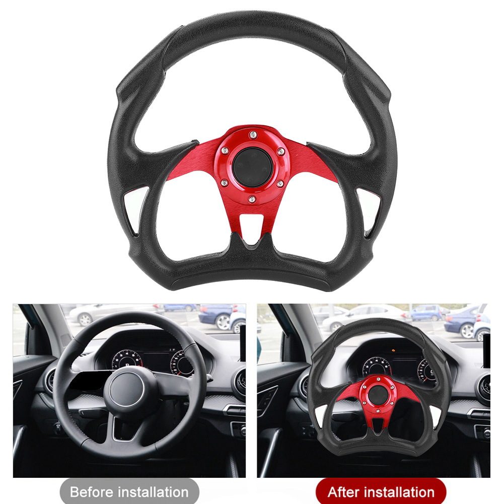 320 Mm/12,5 Zoll Sportlenkrad Mit Pvc-lederbezug Und Hupenknopf, Universell Einsetzbar Für Getunte Fahrzeuge