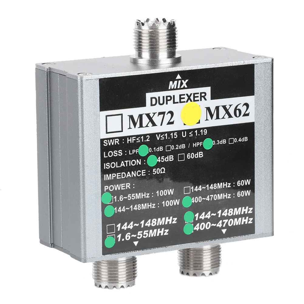 Mx62 Vhf/uhf-duplexer 144148mhz 400470mhz Antennenkombinator Für Unterschiedliche Frequenzen Im Innenbereich