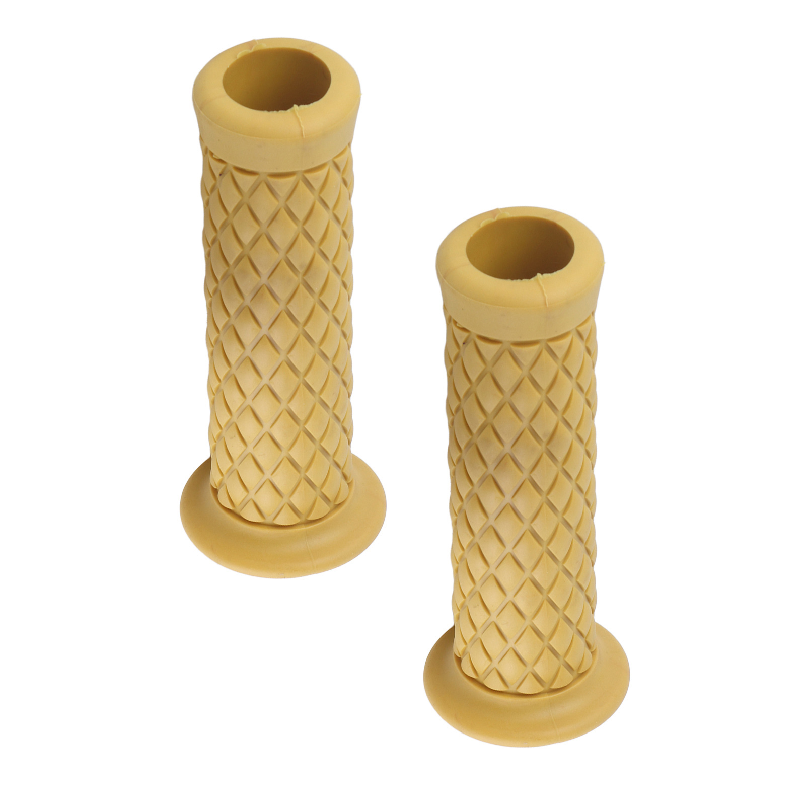 Universelle 22-mm-7/8"-motorradlenkergriffe Aus Gummi, Paar Fluoreszierend Gelbe, Rutschfeste Griffe, Inklusive Lenkerendkappen