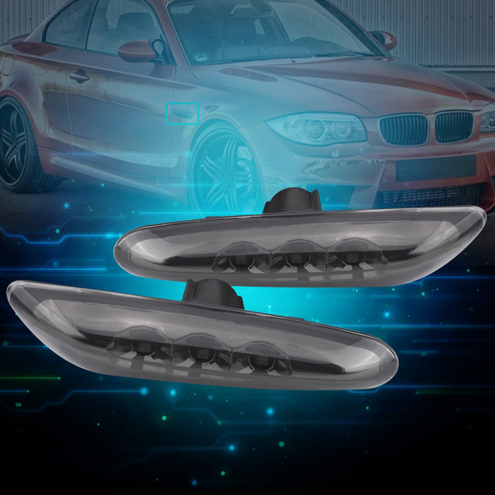 Getönte Led-seitenblinker Für Bmw E82 E88 E60 E61 E90 E91 E92 E93 - Schwarzer Flügelblinker