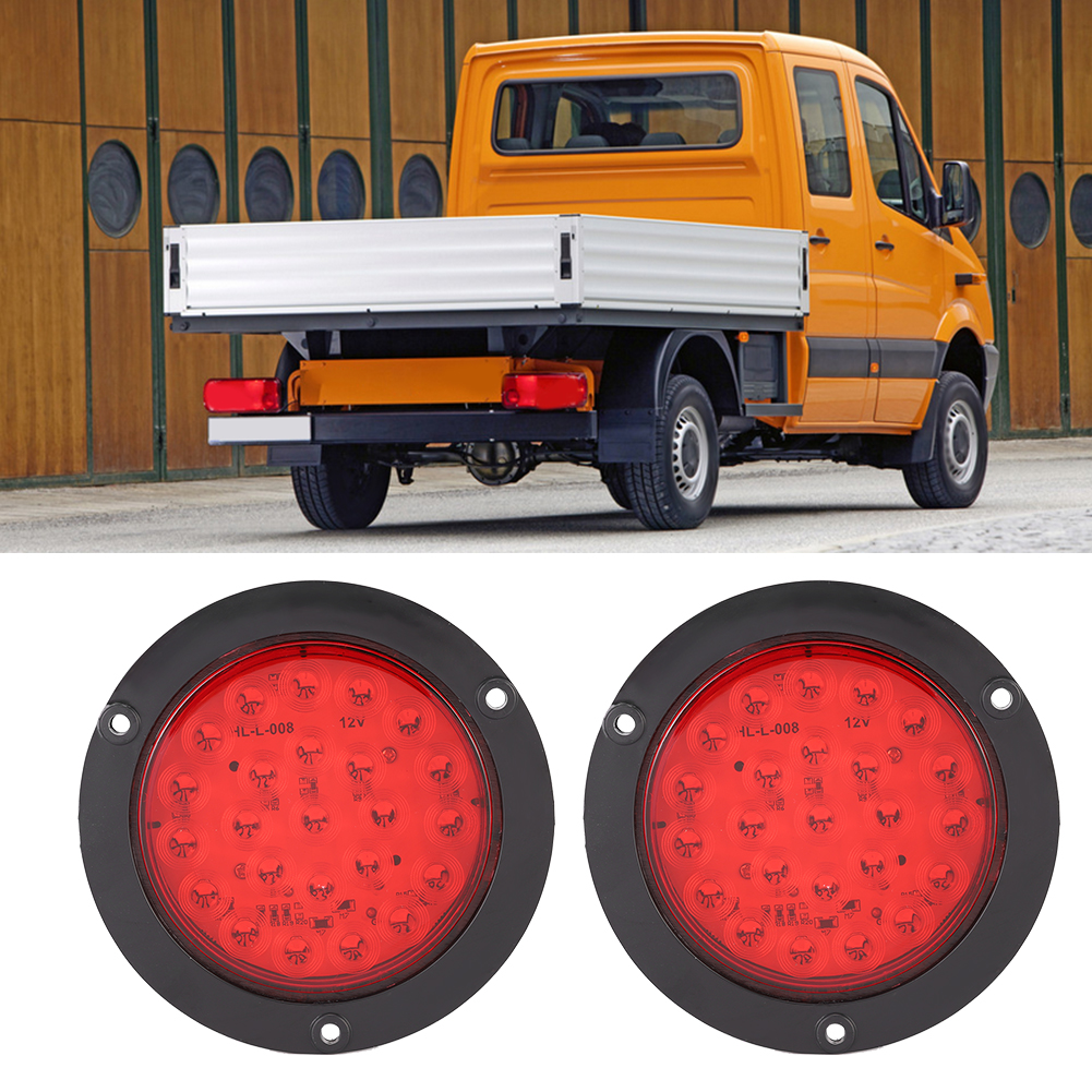 2 Stück 24 Leds 4 Zoll Wasserdichte Runde Seitenmarkierungsleuchte Aus Kunststoff Für Anhänger Und Lkw
