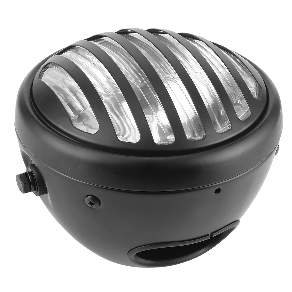 7-zoll-motorrad-rundscheinwerfer-grillabdeckung Für 35-w-halogenlampe Im Retro-stil, Transparentes Glas