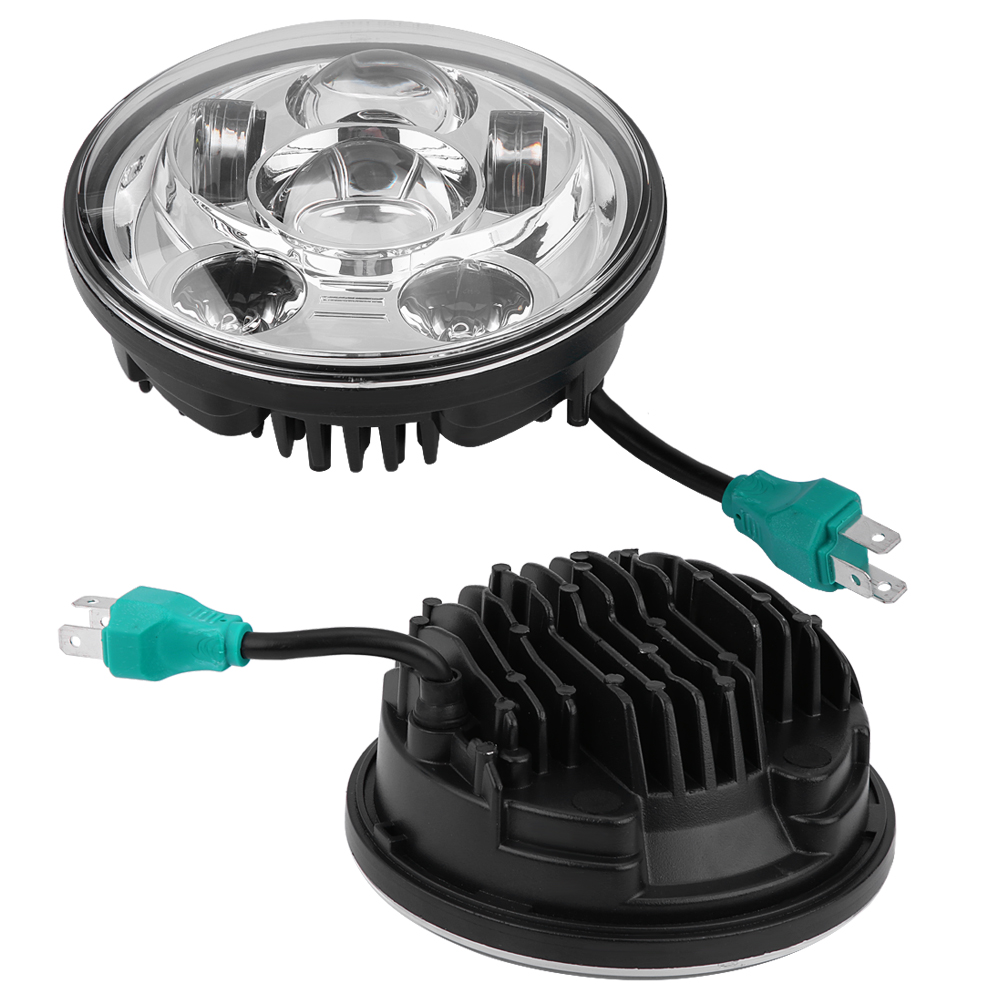 Runder Led-scheinwerfer (14,6 Cm) Für Custom-motorräder, Universelle Wasserdichte Lampe, 12-v-scheinwerfer, Starker Lichtstrahl, Kompatibel Mit Roadstern Und Café Racern