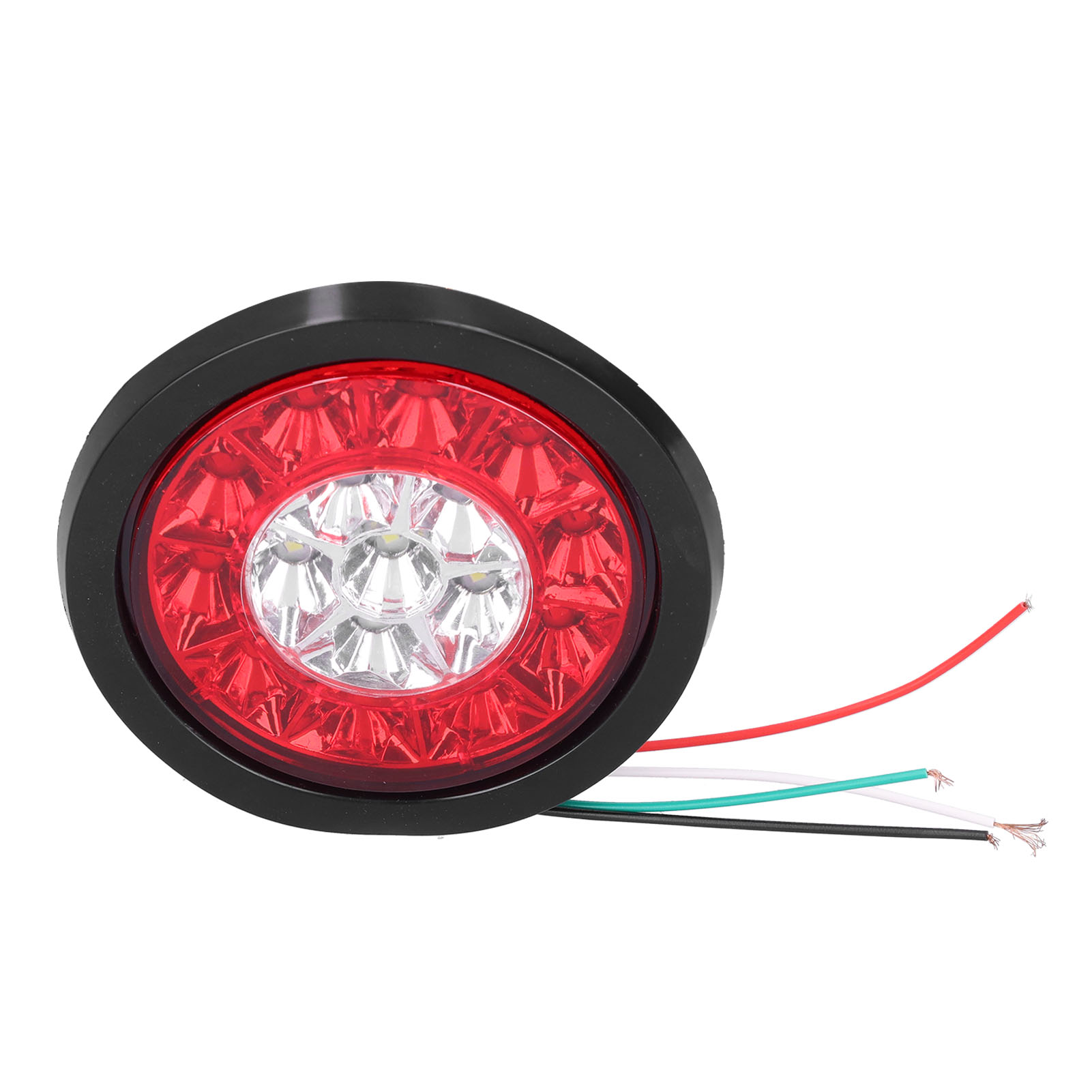 Runde 12-24v 16 Led Rot Und Weiß Blinkende Rückleuchten Für Anhänger, Lkw, Wohnmobil, Bremslicht, Signallicht