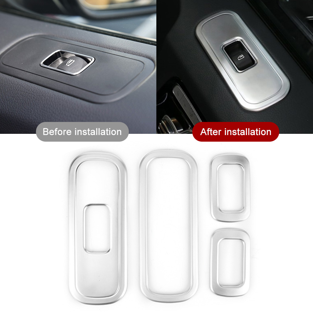 4-teiliges Set Verchromter Fensterheberknopf-abdeckungen, Passend Für Mercedes-benz G-klasse W463 G350 G400 G500 G55 G63 G65 G800
