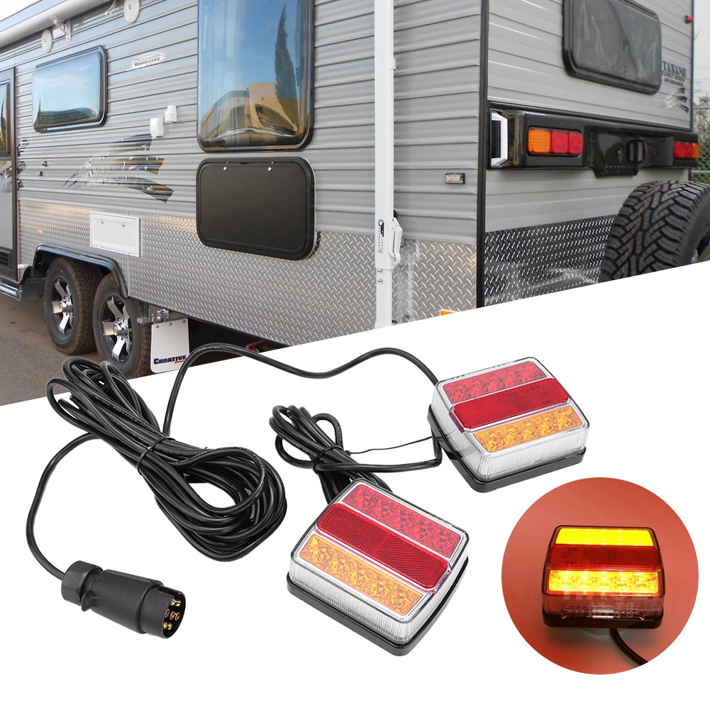 12v Wasserdichte, Ultrahelle 16-led-anhängerrückleuchte, Signalleuchte Mit Magnet, Bremslicht Für Anhänger, Blau Und Rot