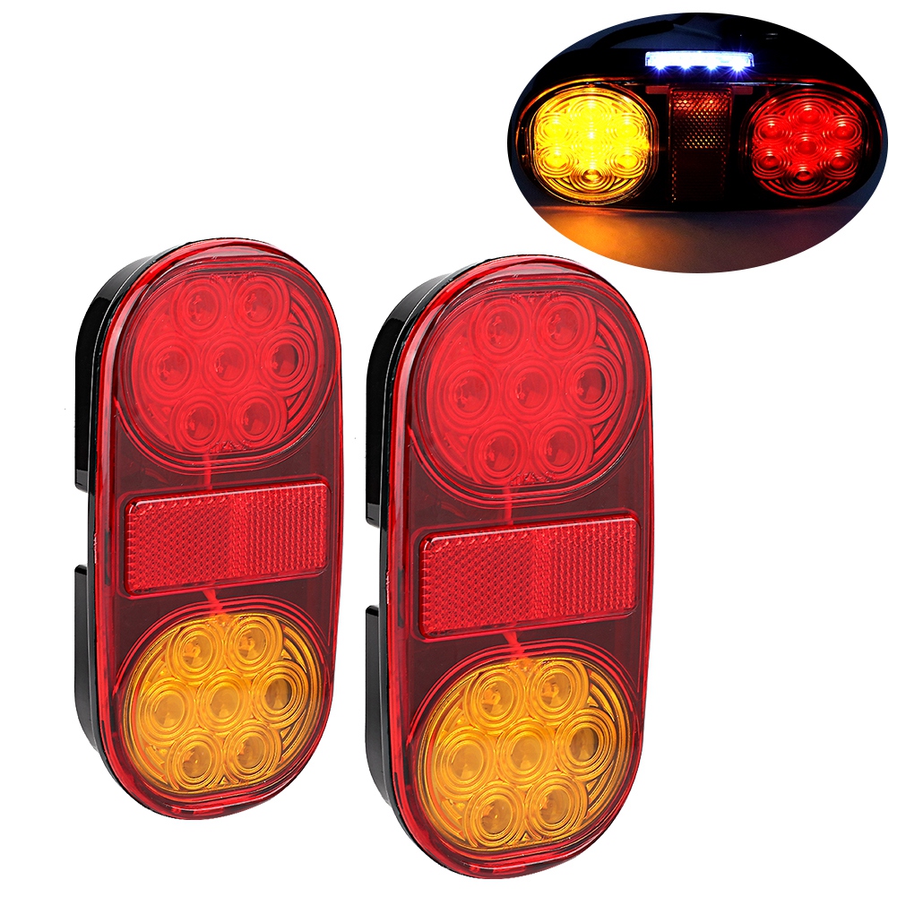 Universelle 12v Led-rückleuchte Mit Integrierter Kennzeichenbeleuchtung, Für Anhänger, Wohnmobile Und Busse, Leistungsstarke Beleuchtung, Wasserdicht.