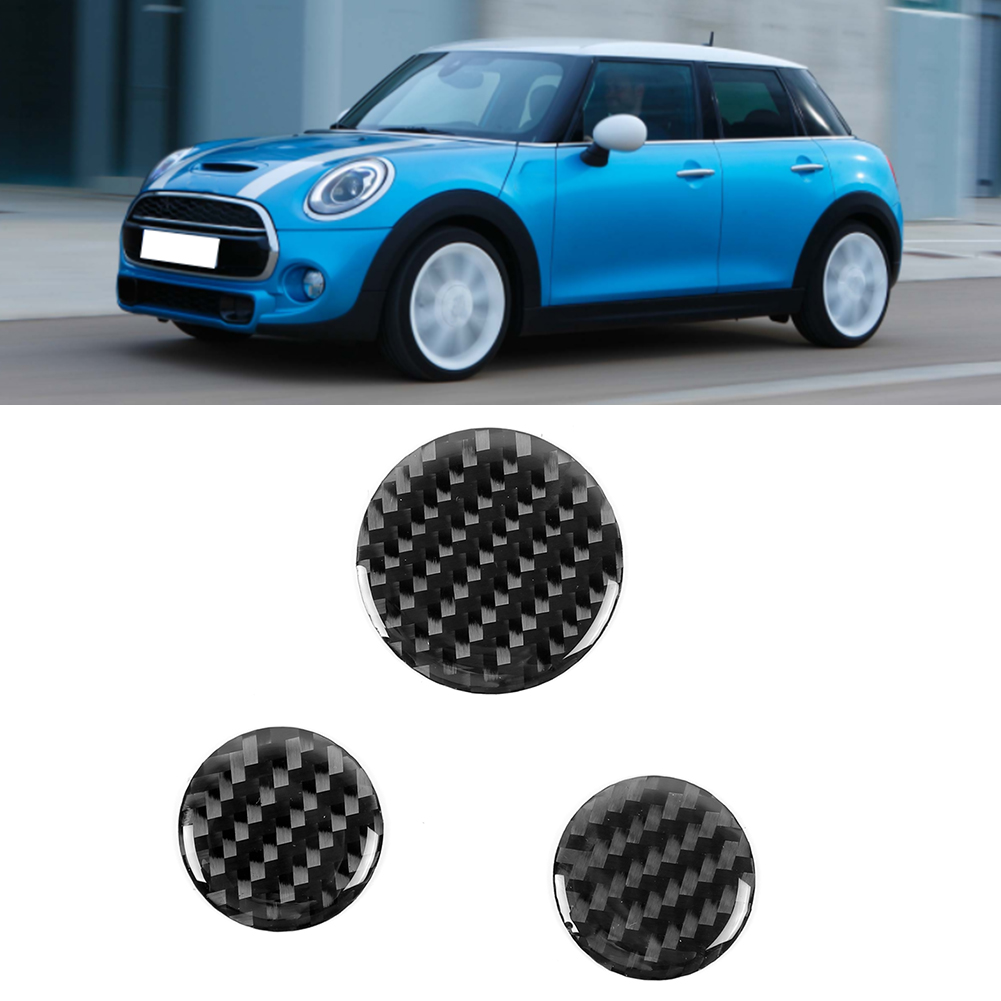 3-teiliges Set Multimedia-knopfabdeckungen Aus Kohlefaser Für Linkslenker, Passend Für Mini F55 F56