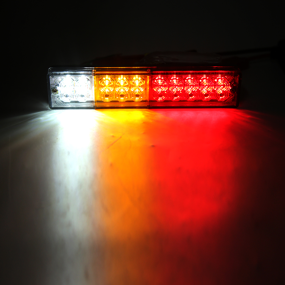 2 Stück Fahrzeug-seitenstreifenleuchte Mit 20 Leds, 3 Farben, Blinker, Rücklicht Hl I-012