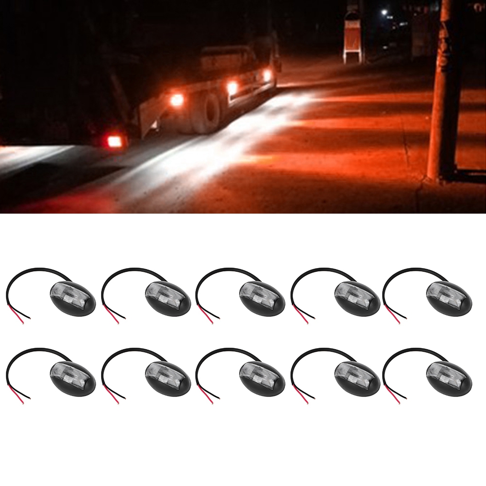 Packung Mit 10 Led-leuchten Für Lkw Und Anhänger, Energiesparende Seitenleuchten, 12v-kontrollleuchten, Langlebige Glühbirnen.