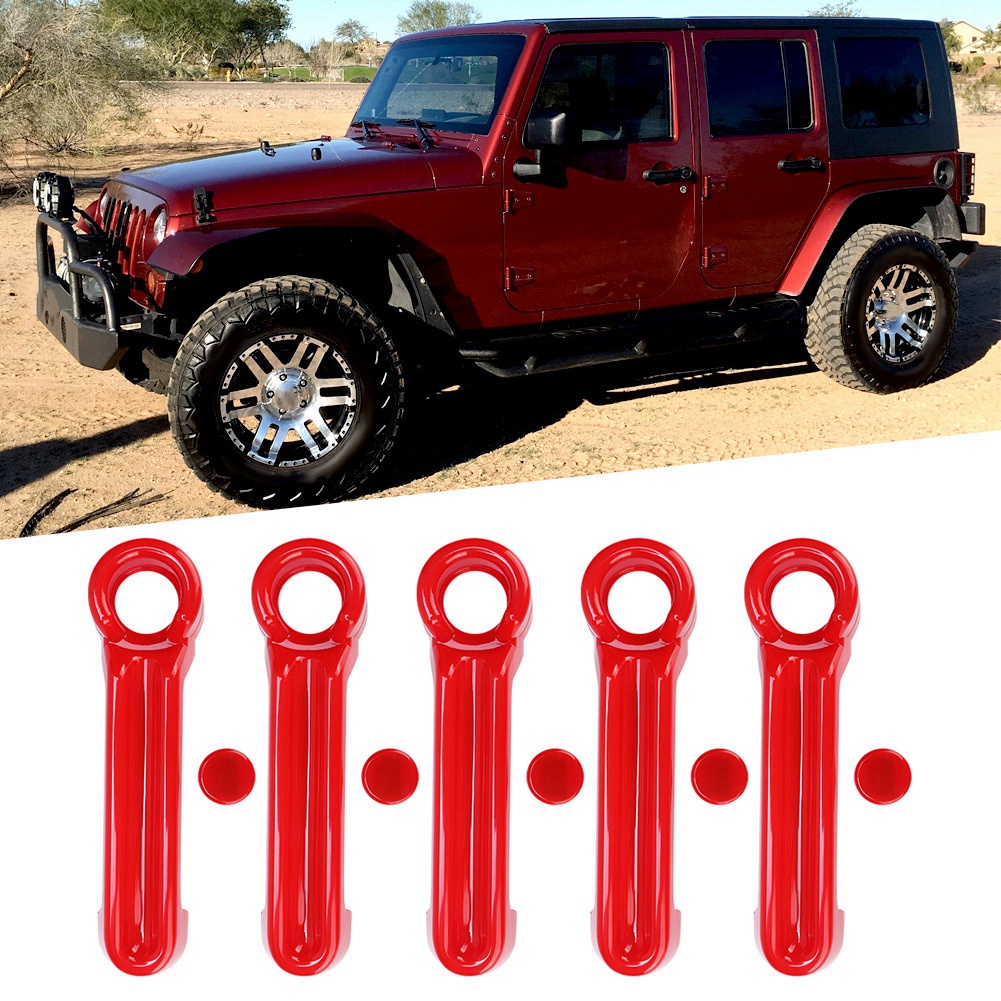 10 Stück Abs-türgriffabdeckungen Für Jeep Wrangler Jk (07-17), Rot