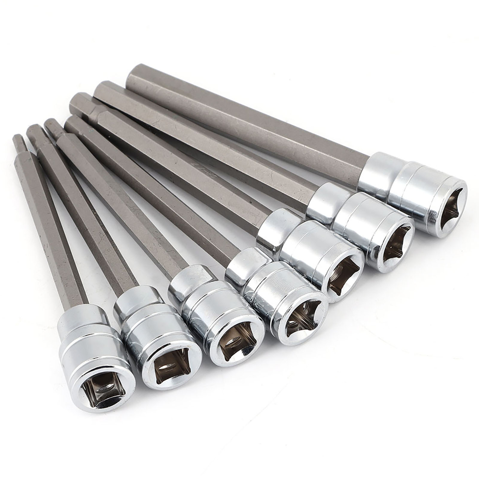 7-teiliges Extra Langes Sechskant-steckschlüssel-set 3/4/5/6/7/8/10 Mm, Steckschlüssel-reparaturwerkzeug, Schlagschrauber, Verlängerte Sechskantbits, Heimwerker-set.