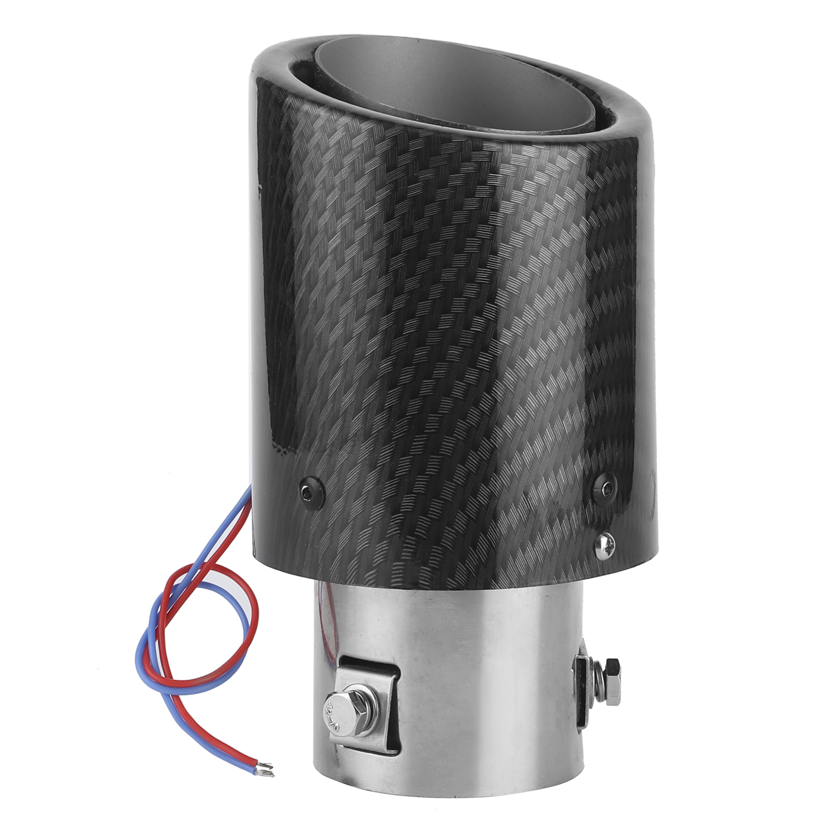 Auspuffendrohr Aus Kohlefaser Mit Leuchtender Led-beleuchtung, 1,4–2,5 Zoll, Universell, Rot