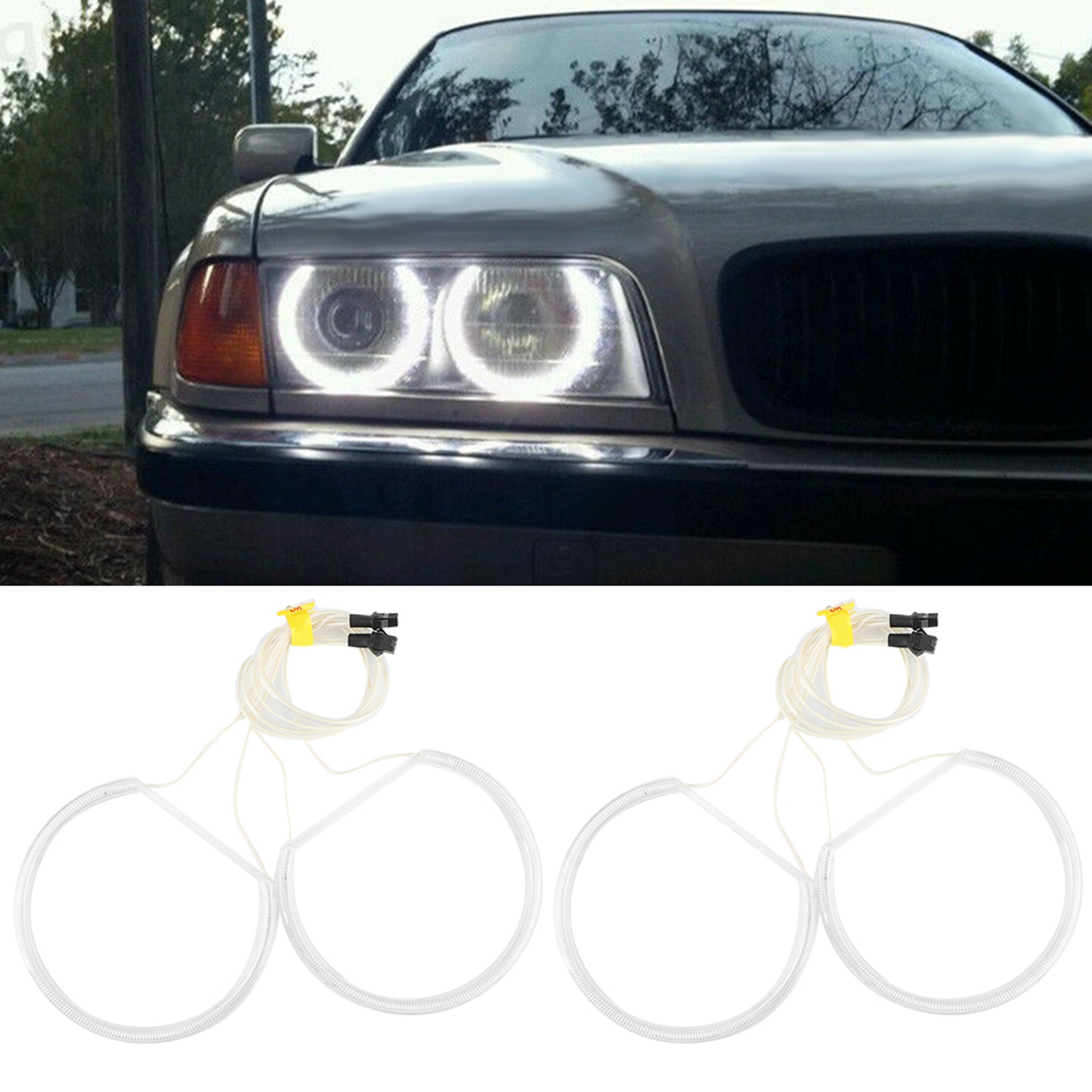 4-teiliges Ccfl-led-autoscheinwerfer-angel-eyes-lampen-set, Nachrüstsatz, Passend Für E36, E38, E39 Und E46