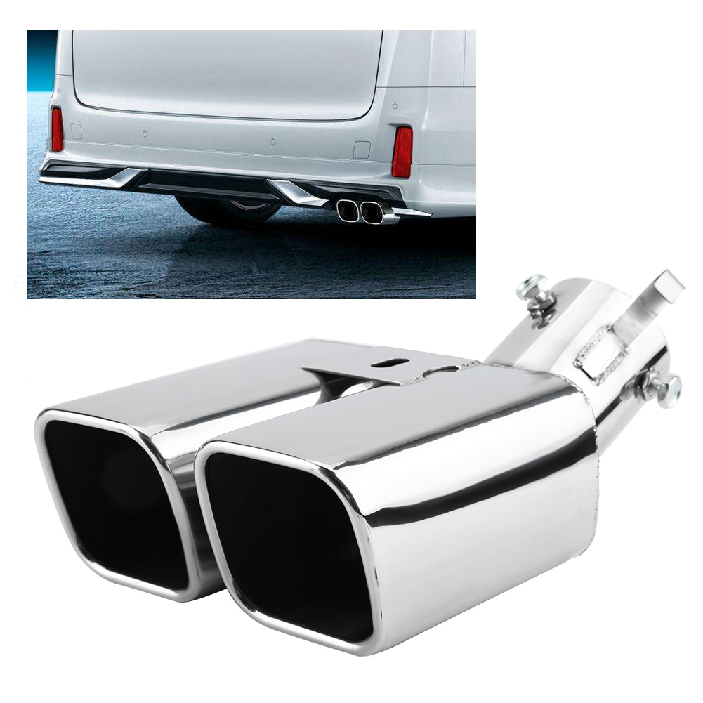 Doppelrohr-edelstahlauspuffanlage Mit Endrohr Für Toyota Alphard, Polierte Ausführung, 2-teiliges Set.