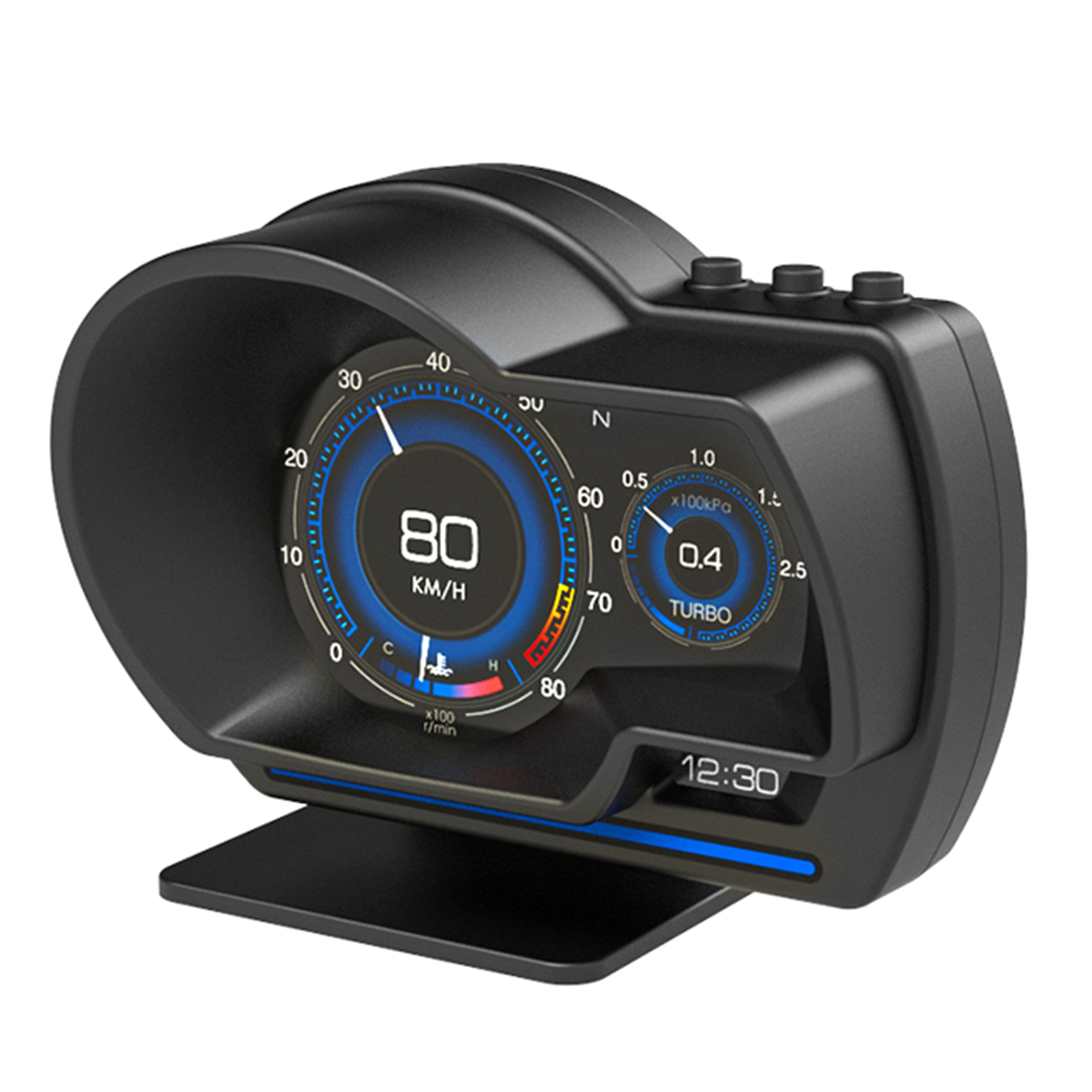 Obd2+gps Head-up-display Smart Gauge Speedometer Hud Turbo Rpm Alarm Für Pkw Lkw