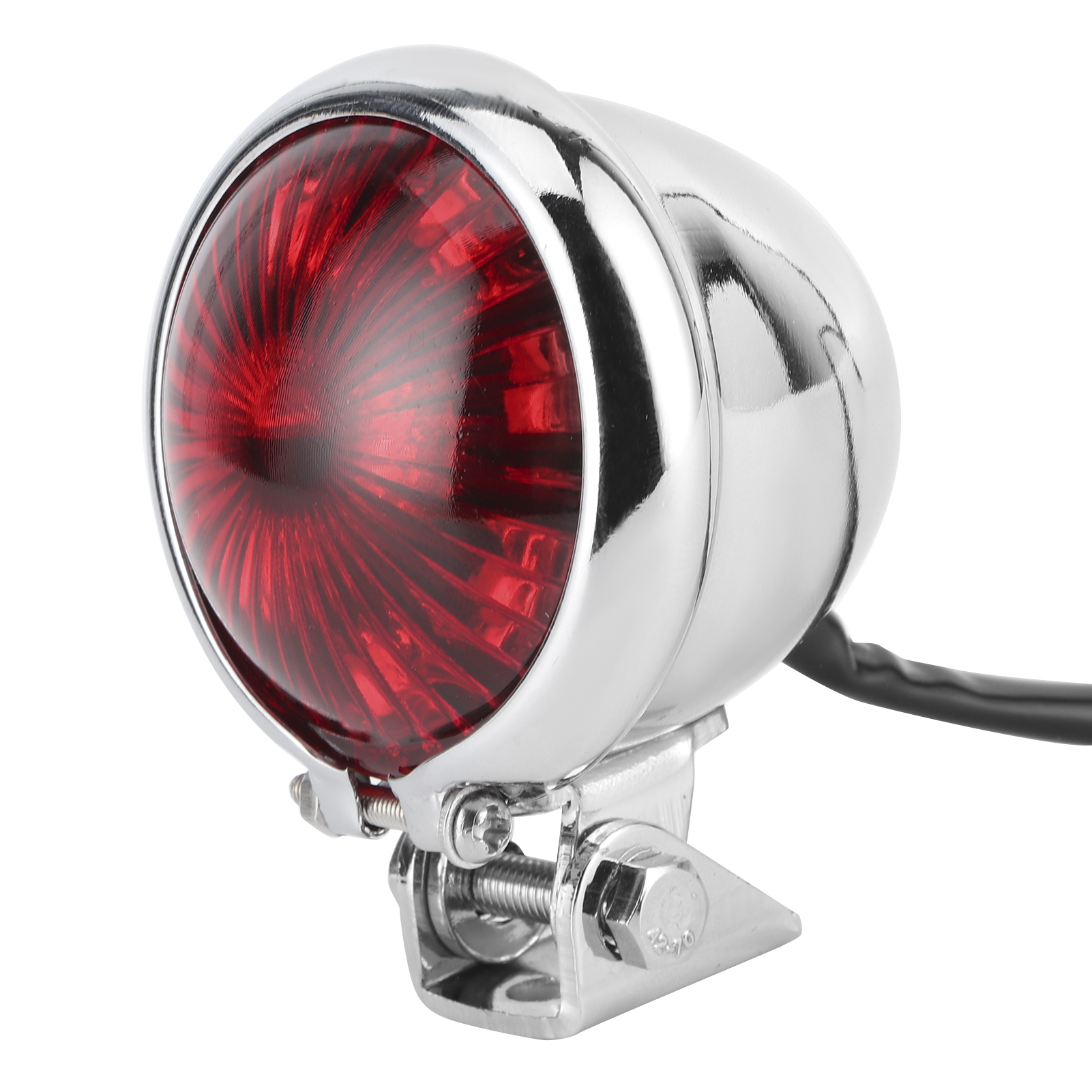 Led-rücklicht Mit Universellen Befestigungsschrauben Für 12-v-motorräder, Galvanisierte Rote Linse, Rücklicht