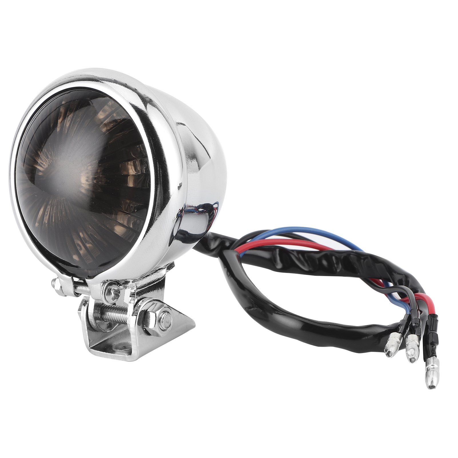 Led-rücklicht Mit Universeller Befestigungsschraube Für 12-v-motorräder, Verchromte, Getönte Linse, Rücklicht
