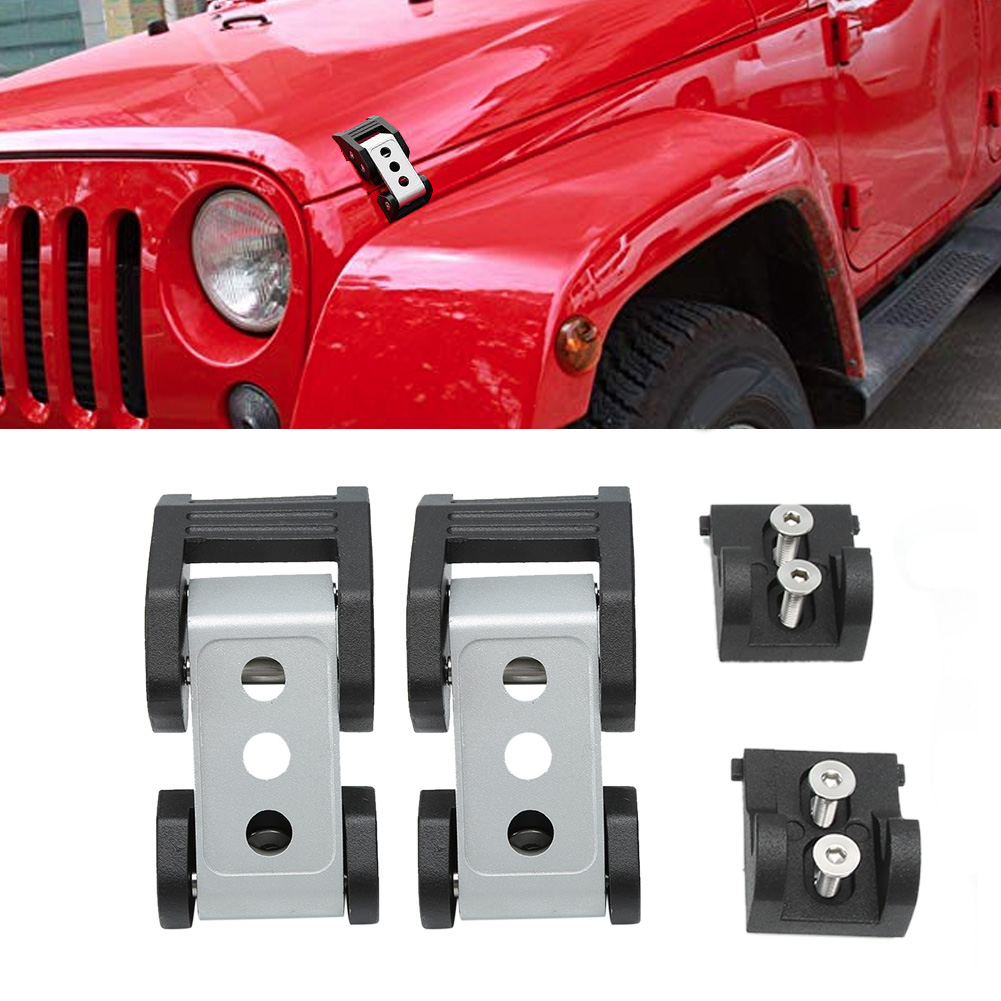 Motorhaubenverriegelungsschnalle Passend Für Jeep Wrangler Jk & Unlimited 2- Und 4-türer 2007-2017, Silber