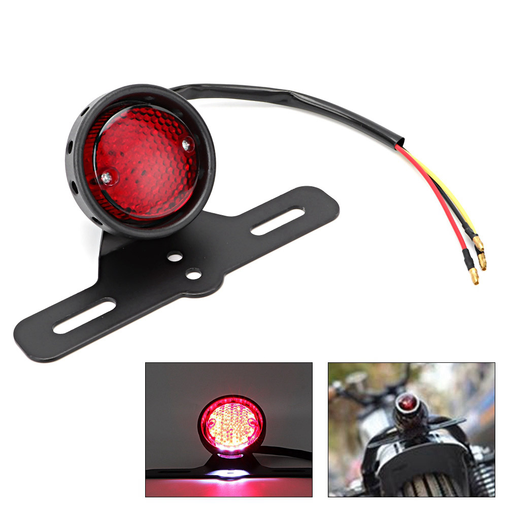 Schwarzes Aluminium-motorradrücklicht, Led-motorradbremslicht, Motorradzubehör, Robustes Motorradbremslicht