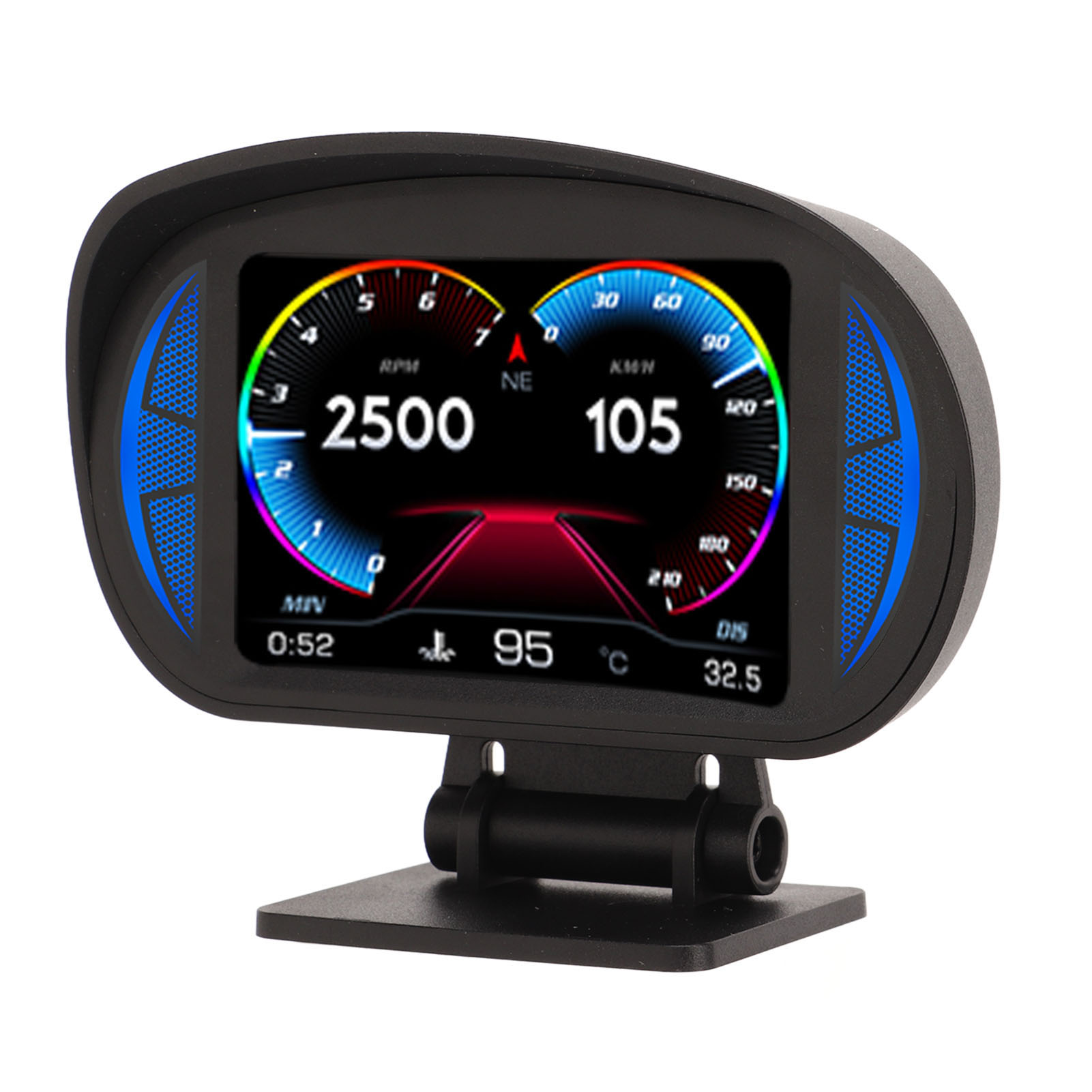 Obd2-gps-auto-hud-bildschirm Mit Neigungsmesser, Kompass, Motordrehzahl, Drehzahlmesser, Alarm, Universell, Head-up-display