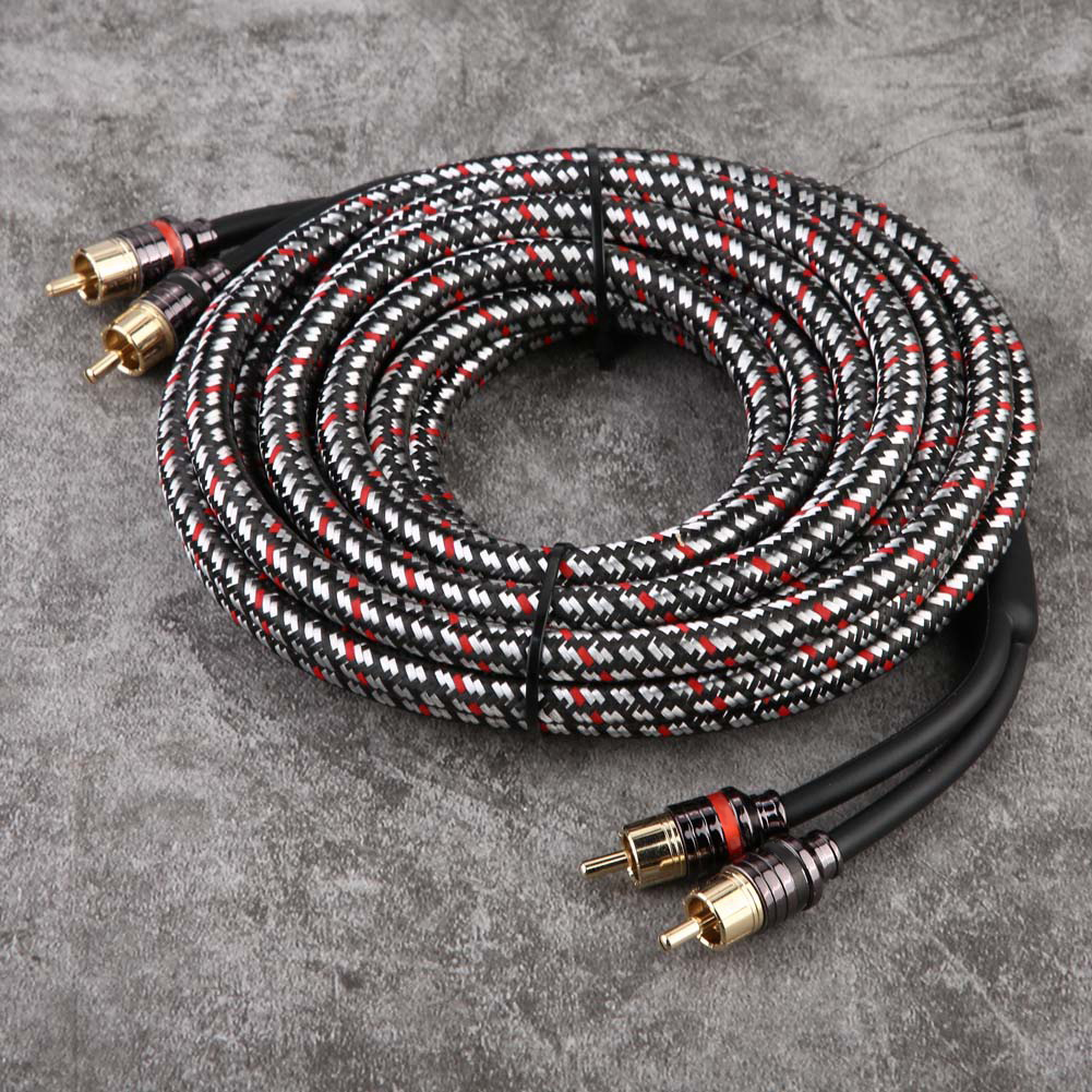 4,8 M Langes Rca-kabel Für Autoradio, Verstärker Und Subwoofer, Stereo-cinch-audioanschluss, Kfz-adapterkabel, Hochleistungssignal