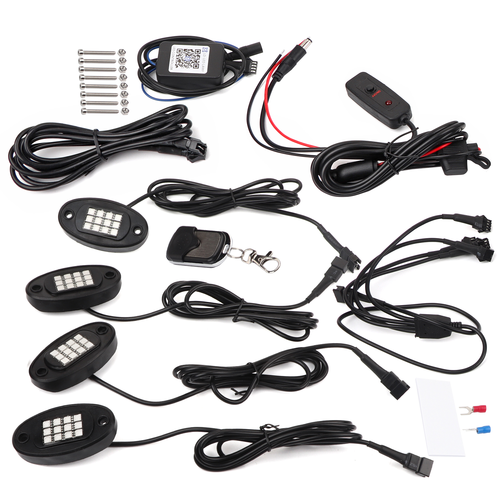 4x Led-unterbodenbeleuchtungsset Für Lkw, Utv Und Atv Mit Dimmer
