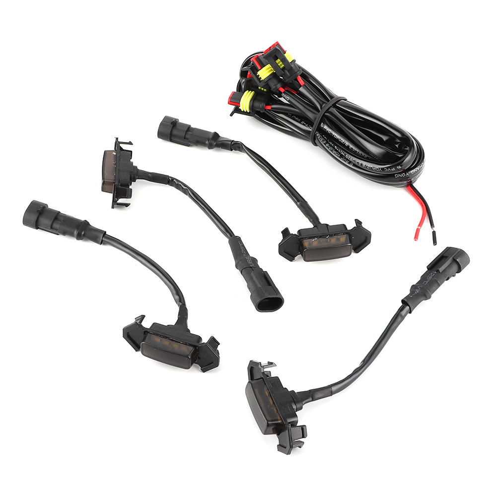 4-teiliges Led-frontgrill-leuchtenset Mit Getönten Linsen Und Kabelbaum, Passend Für Toyota Tacoma 16-19