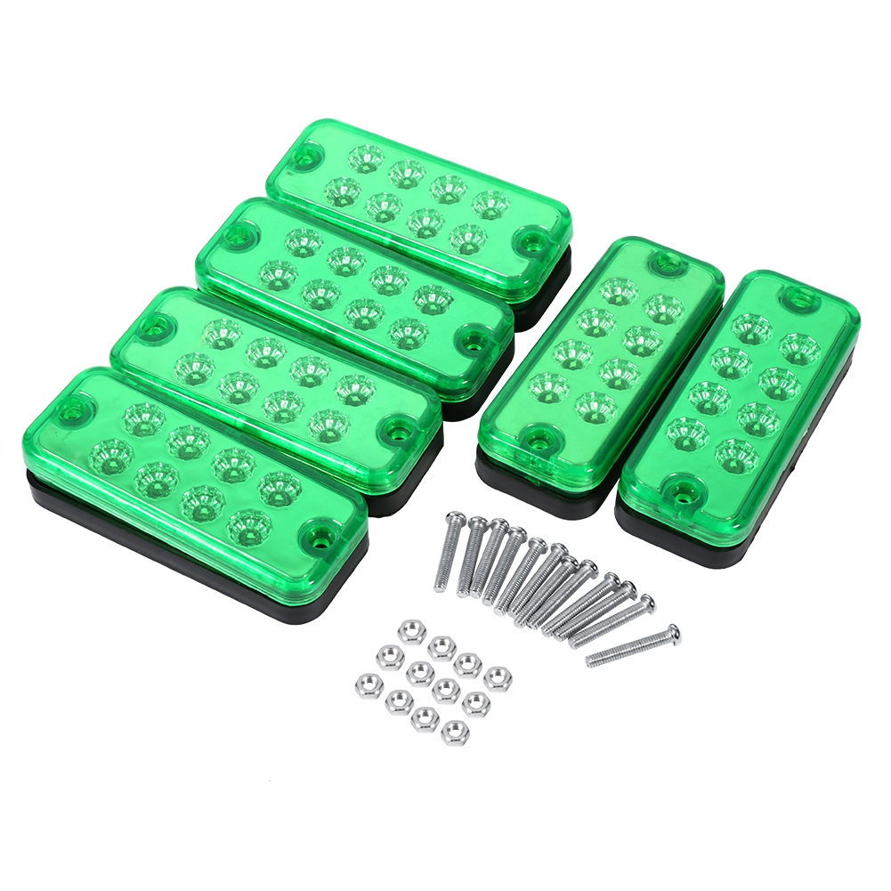 6 Led-seitenmarkierungsleuchten Mit Je 8 Dioden, Grünes Signal Für Lkw, Anhänger Und Schwere Nutzfahrzeuge, Wasserdichte Markierungsleuchten, 6er-set