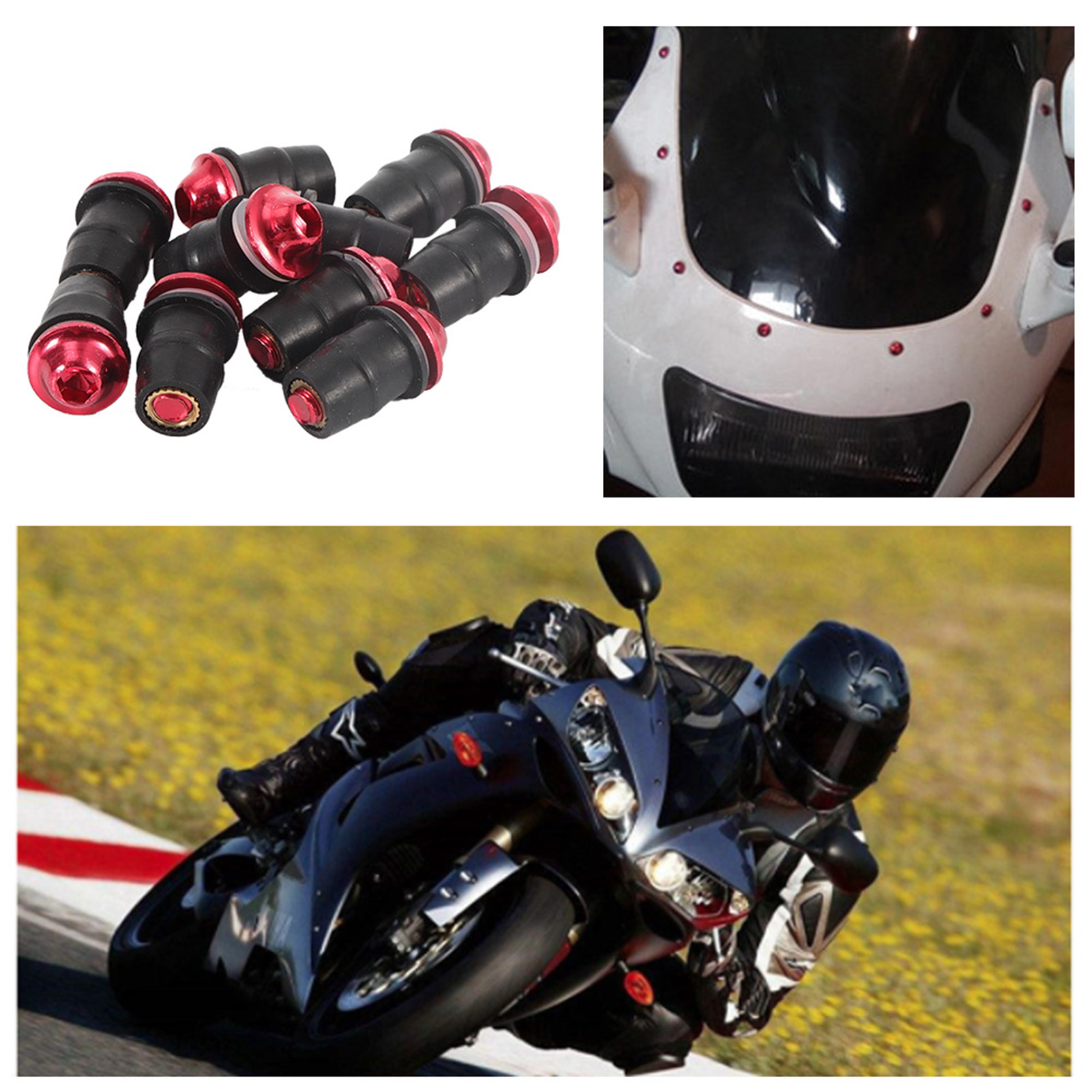 10 Stück Universelle Motorrad-windschutzscheiben-schrauben M5 Innensechskantschrauben Rot