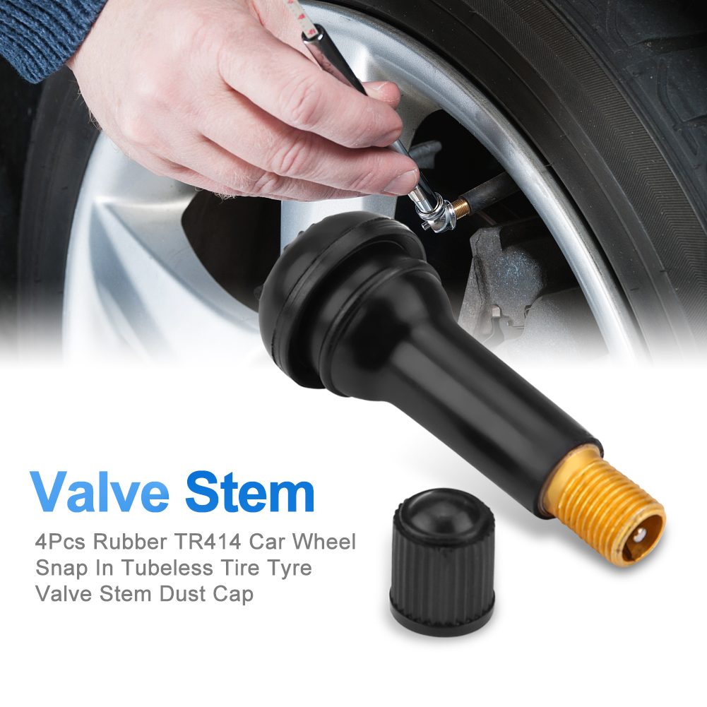 4 Stück Tr414 Gummi-reifenventile, Staubdichte Spitze, Schnappventile Für Schlauchlose Autos