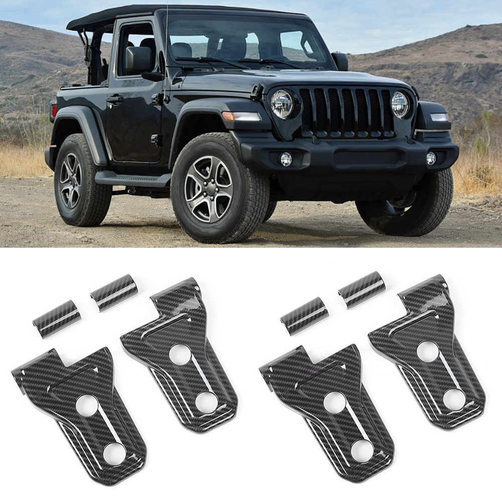8-teilige Türscharnierabdeckung In Carbonfaser-optik, Passend Für Jeep Wrangler Jl Ab Baujahr 2018