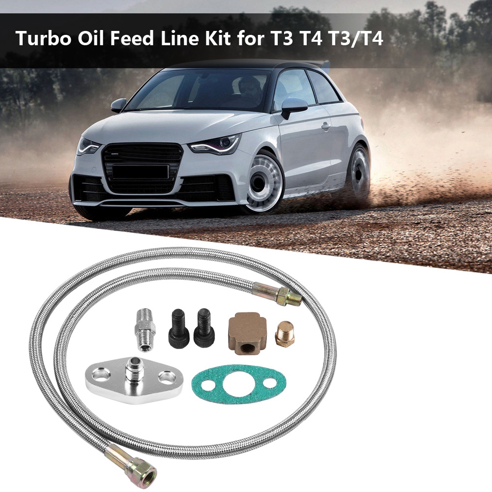 Komplettes Turbo-ölzuleitungs-kit T3 T4 T3/t4 Hochleistungs-stahlanschluss