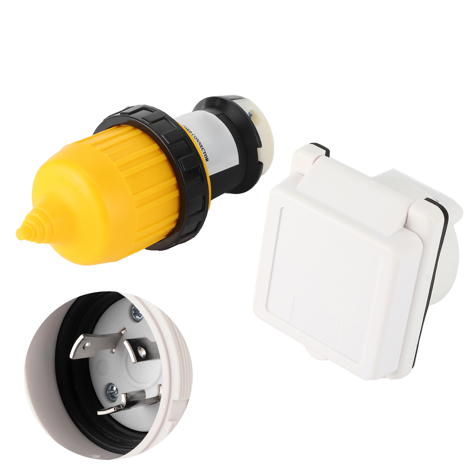 3-teiliges 30-a-wohnmobil-steckdosen-eingangsset Mit Drehverriegelungsstecker (us-stecker) Und Wasserdichter Abdeckung