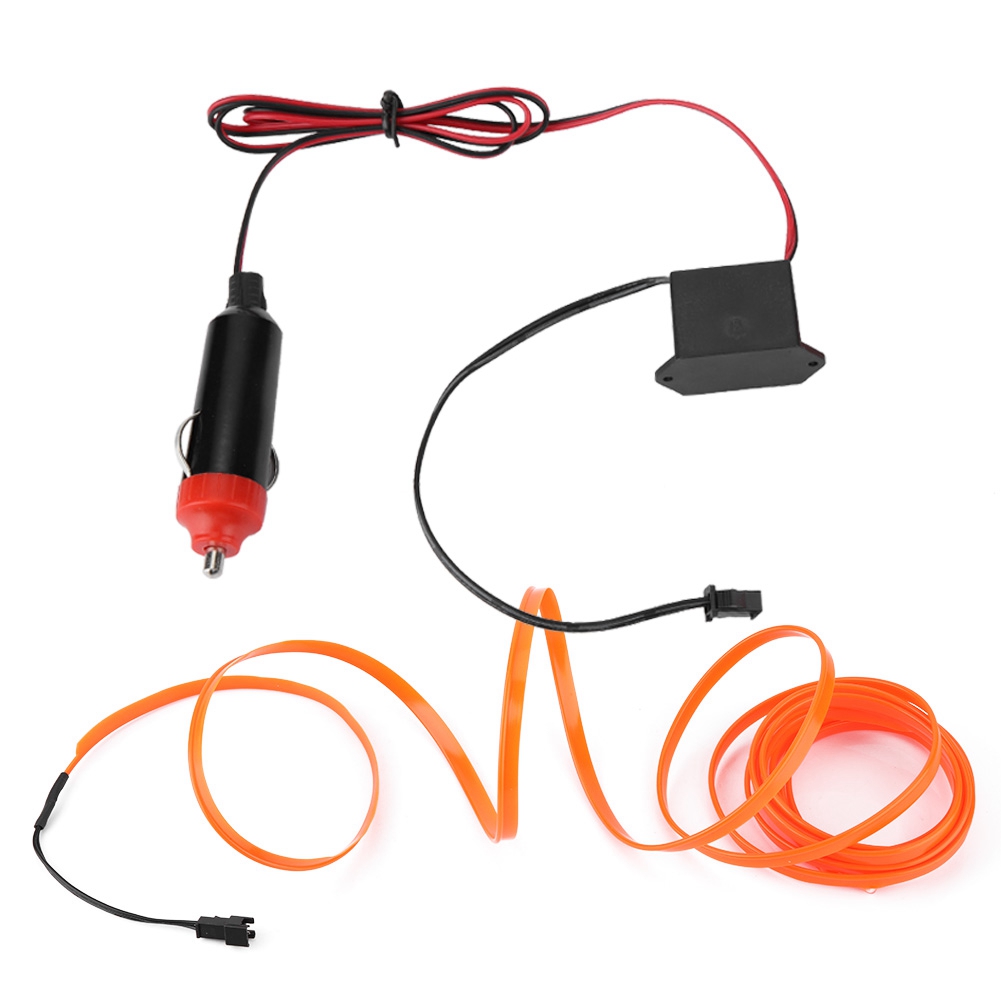 12v Gleichstrom-lichtkabel, Orange, Für Autos, Kaltweißes Lichtkabel Mit Zigarettenanzünderadapter, 2 Meter, Dekorative Fahrzeugbeleuchtung